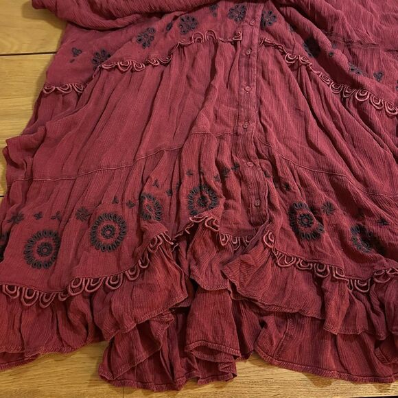 Free people pretty cozy maxi dress medium orange - Picture 8 of 9